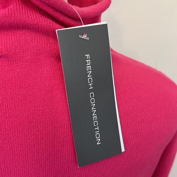 French Connection baby soft roll neck hot pink sweater Size L New - Picture 7 of 10